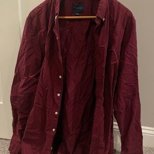 Maroon American Eagle button down